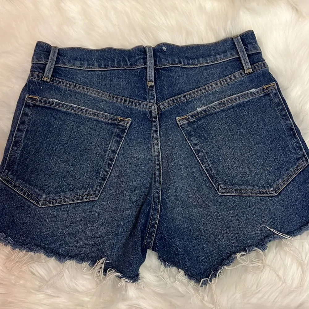 Frame Denim Cut Off Shorts Dark Wash‎ High Rise Le Bridgette shorts